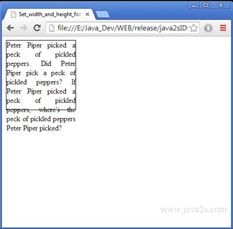 Tired of creating endless font tags to get the fonts in your table the way you want? Set width and height for paragraph in HTML and CSS