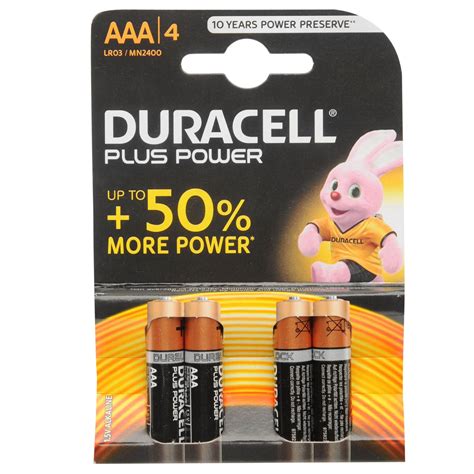 Duracell Plus Power Aaa Batteries 4 Pack Accessories