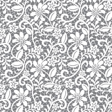 Pattern of hand drawn flowers in blue color. Seamless Lace Floral Pattern On Gray Background Stock ...