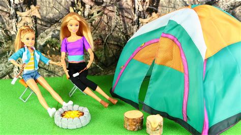 Barbie Dolls Go Camping With The Tent Playing Barbie Dolls Youtube