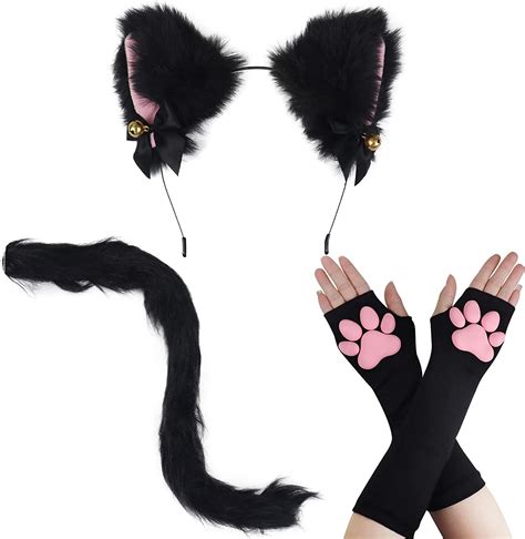 Cat Ears And Tail Set Anime Cat Ears Headband And Furry