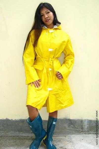 yellow coat pvc raincoat rain wear rainy days rain boots trench coat rain jacket