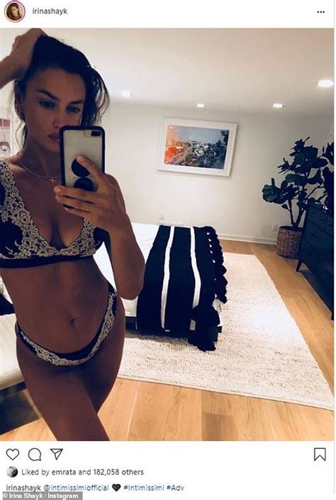 Irina Shayk Snaps A Sultry Bedroom Selfie As She Displays Her Sensational Physique In A Lingerie