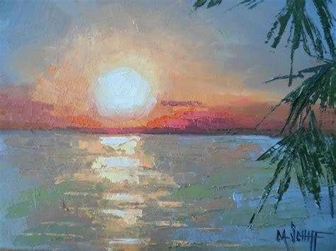 Carol Schiff Daily Painting Studio Tropical Sunset Painting Small Oil