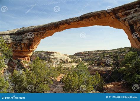 Natural Stone Arch In Natural Bridges National Monument Stock Photo