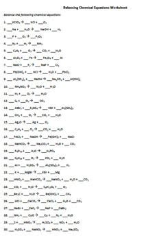 Any chemical equation that can't be balanced is one that can't represent an actual chemical reaction, so answers to this question won't give you any useful insights into chemistry. Balancing Chemical Equations Worksheet | Chemical equation ...