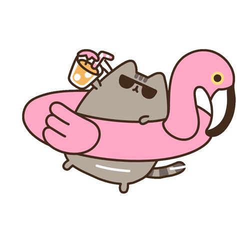 Cat Swimming Sticker By Pusheen For Ios And Android Giphy