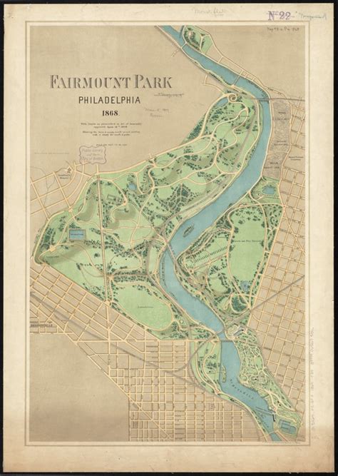 Fairmount Park Philadelphia 1868 Norman B Leventhal Map