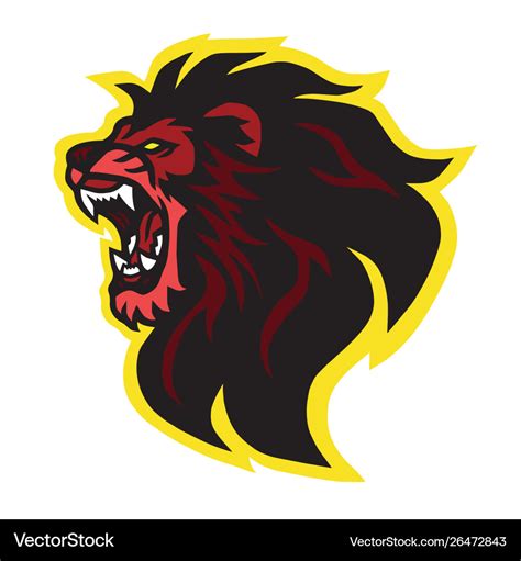 Roaring Lion Head Logo Design Royalty Free Vector Image