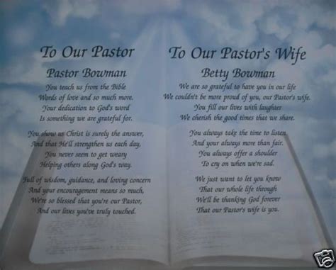 Church Pastor And Wife Personalized Poem T Bible Print On