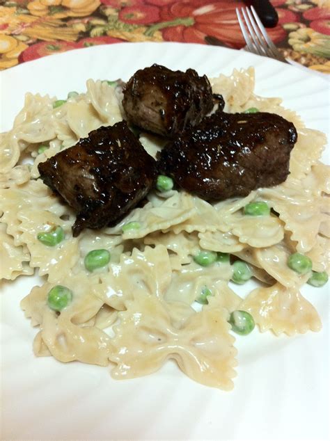 You'll never buy alfredo again and start to prefer your own over the restaurants. Balsamic Honey glazed steak with Sweet pea pasta Alfredo ...