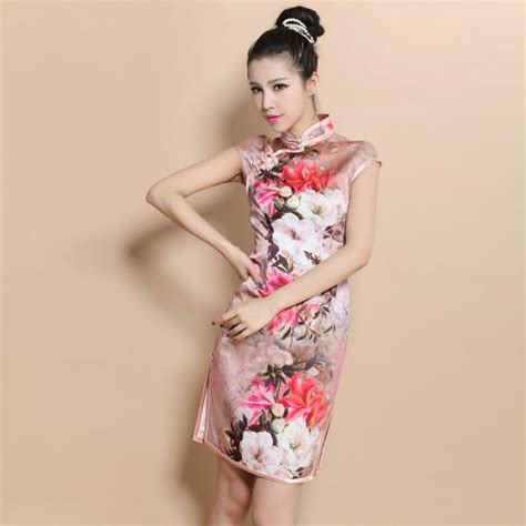 Custom Made Magnificent Flowers Silk Cheongsam Qipao Dress