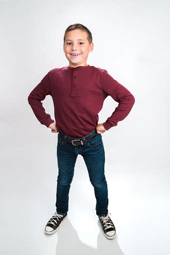Triumphant Boy Standing Stock Photo Download Image Now Cut Out