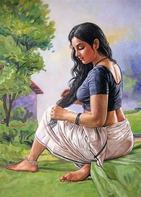 Pin By Panran On Paintings Indian Women Painting Woman Painting Indian Art