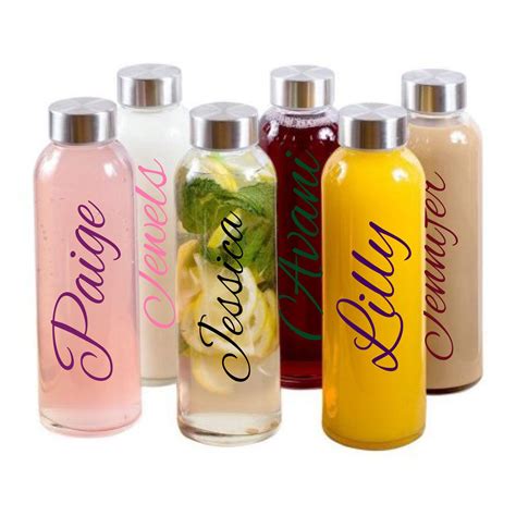 Set Of 2 Personalized Glass Water Bottle Bridesmaid T