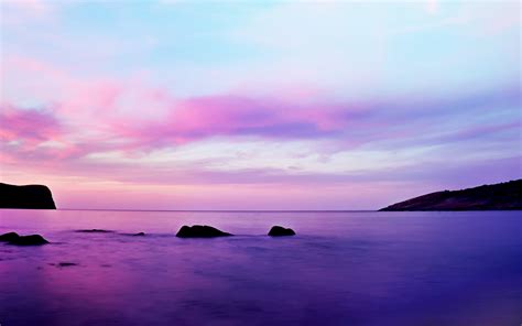 Wallpaper Landscape Sunset Sea Bay Shore Reflection Sky Clouds