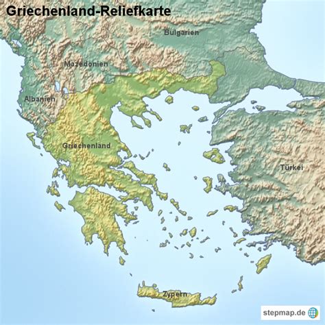 Stepmap Landkarte Griechenland Reliefkarte Landkarte F R Griechenland