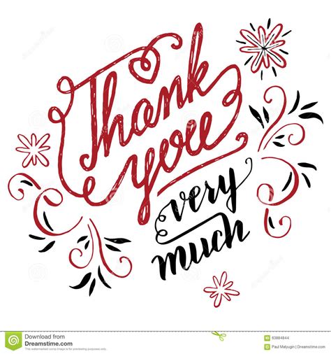 Thank you very much may refer to: Thank You Very Much Calligraphy Stock Vector - Image: 63884844