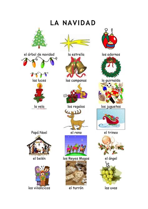 Navidades 1 Vocabulario Y Ejercicios Mira Las Fichas Aula De Español