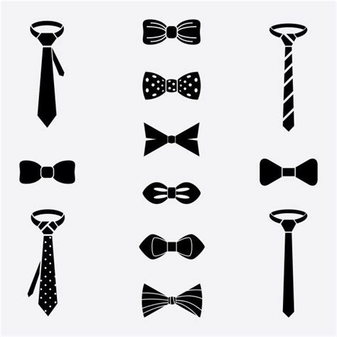 Download Vector tie and bow icons set in 2020 | Bow tie tattoo, Ties mens fashion, Mens fashion illustration