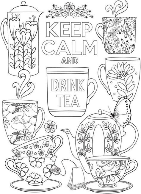 calm  drink tea coloring page coloring pages coloring books  coloring pages