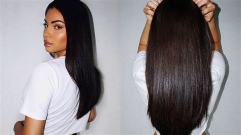 Rather than pulling your hair down, use your round brush to lift your hair from the roots as you dry. My Sleek, Shiny Straight Hair Routine♡ VLOG - YouTube