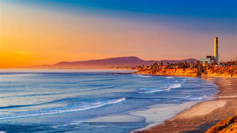 Desktop Wallpaper California Beach Sunset Evening Nature Hd Image