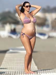 Imogen Thomas Shows Off Her Pregnant Figure In A Bikini As She Poses Up On Marbella Beach