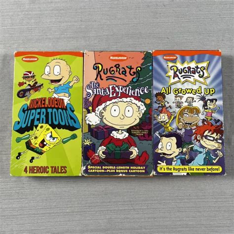 Nickelodeon Christmas Books Vhs Lot Rugrats Spongebob Bear Big Blue My XXX Hot Girl