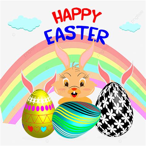 Happy Easter Cross Clipart Png Images Happy Easter With Rainbow