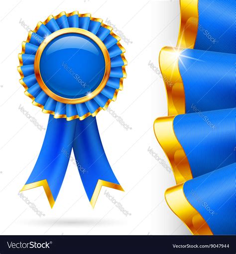 Blue Award Ribbon Royalty Free Vector Image Vectorstock