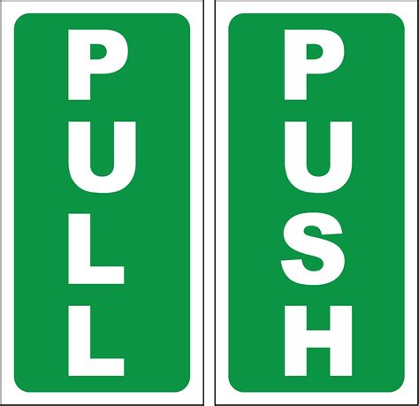 Buy PUSH - PULL DOOR SIGN/STICKER SELF ADHESIVE 180mm x 90mm Online at