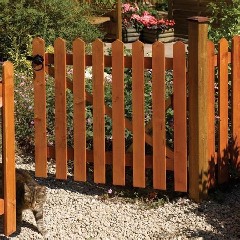 Rowlinson Dip Treated Picket Fence Gate 3x3 Honey Brown