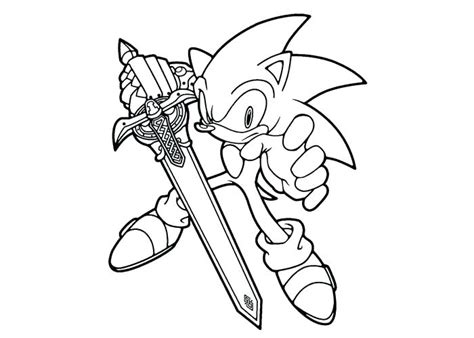 Sonico Con Espada Para Colorear Imprimir E Dibujar Dibujos Colorear