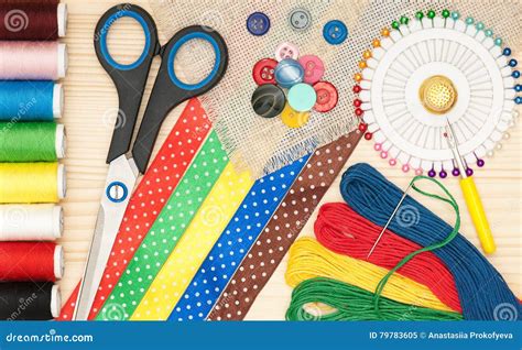 Colorful Sewing Accessories Stock Image Image Of Pass Background