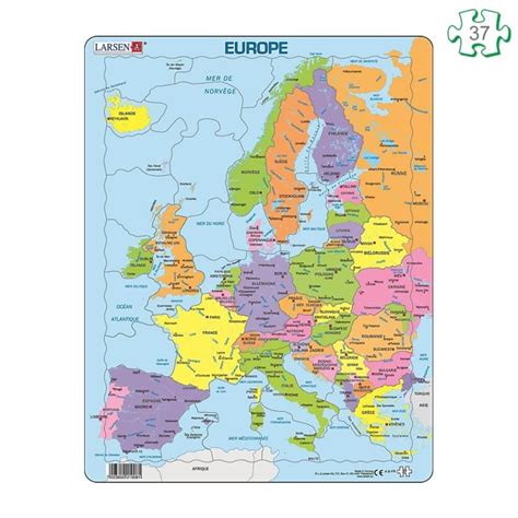 Puzzle Europe En Carton Avec Contour Larsen