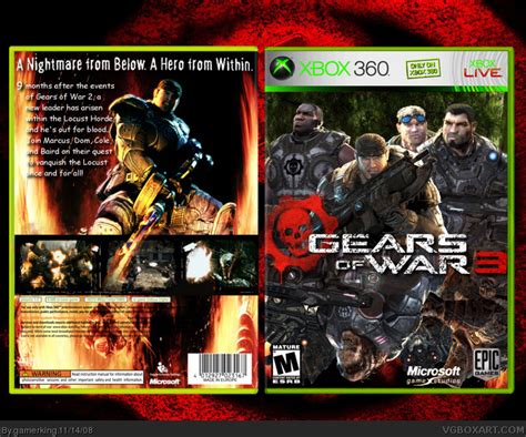 Gears Of War 3 Xbox 360 Box Art Cover By Gamerking
