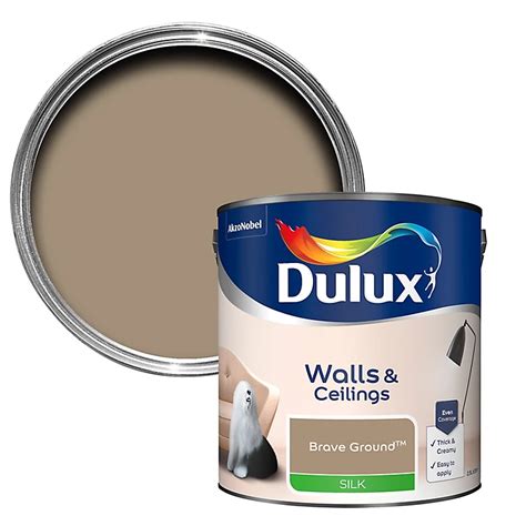 Dulux Walls And Ceilings Brave Ground Silk Emulsion Paint 25l Diy At Bandq
