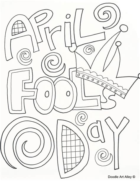 This gift you can simply print out. April Fools Day Coloring Pages - Doodle Art Alley