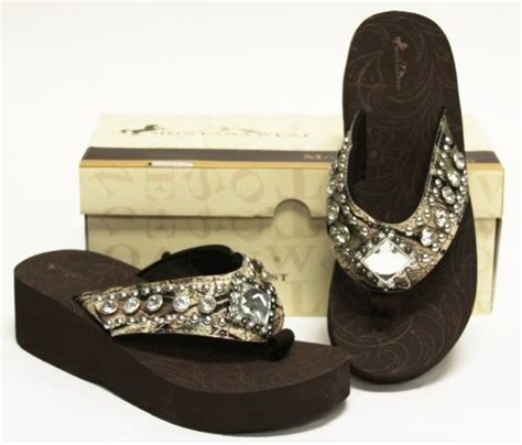montana west rhinestone bling flip flop sandals womens wedge camo diamond shoes