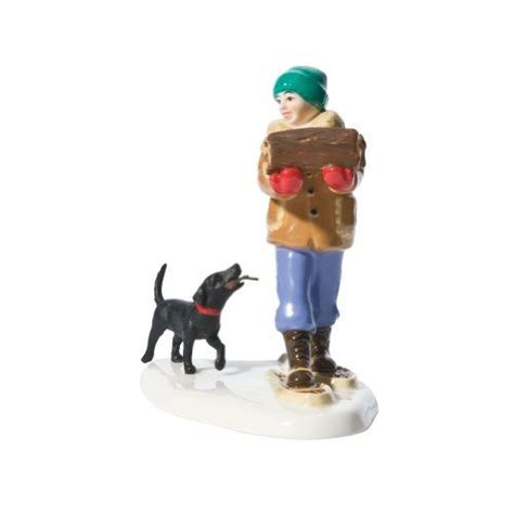 Department 56 Snow Village Thanks For The Help Boy Accessory Figurine