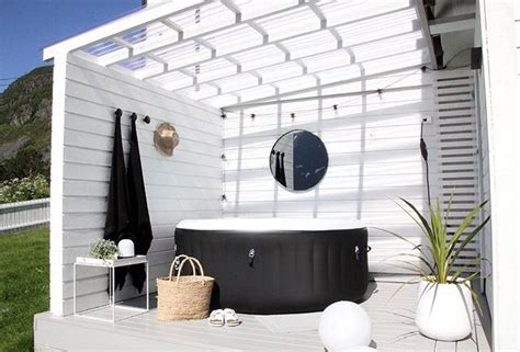 Colour Coordinated Lay Z Spa Garden Set Up Hot Tub Garden Inflatable