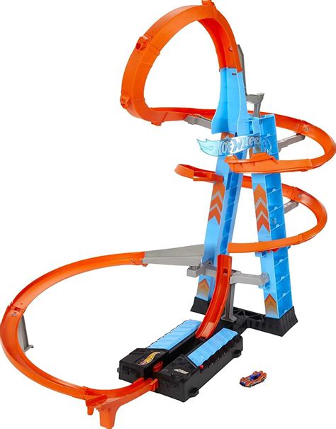 Buy Hot Wheels Sky Crash Tower Track Set 25 Ft High With Motorized