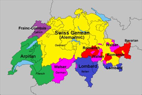 Next postlinguistic map of germany. - Languages of Switzerland. | Language map, Geography map