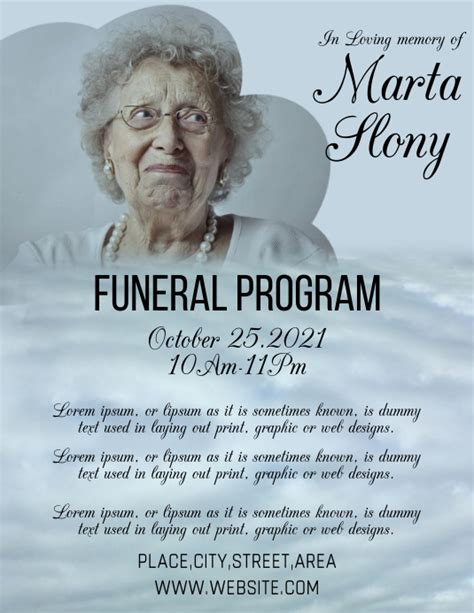 Funeral Flyer Template Postermywall