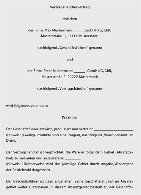 Sie entsteht per gesetz oder per vertrag und besteht immer an individuellen gegenständen und nie an einem vermögen. Vorlage Gbr Vertrag Erstaunlich Vertragshändlervertrag Vorlage Vom Anwalt Zum Download ...