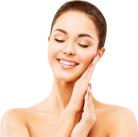 Download HD Spa Mendham Woman Face Skin Care Happy Smiling Model Transparent PNG Image