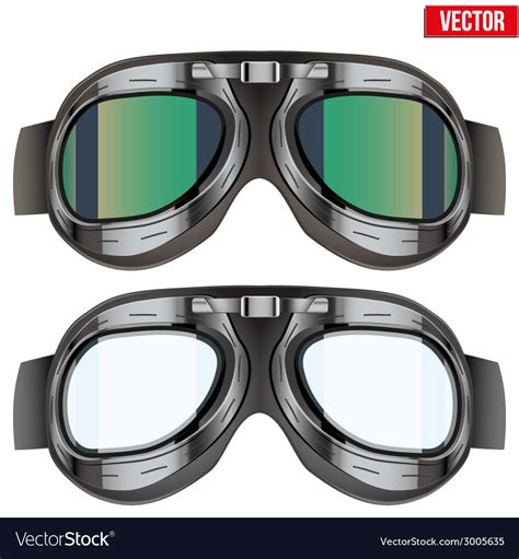 Retro Aviator Pilot Glasses Goggles Isolated On Vector Image