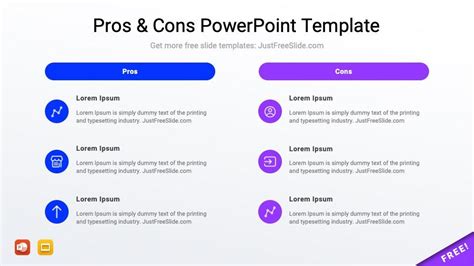 Free Pros And Cons Powerpoint Template Just Free Slide