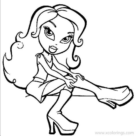 Bratz Coloring Pages Yasmin Wearing Boots - XColorings.com